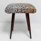 Pair of vintage leopard velvet stools from the 20th century, Europe, 1960s.