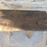 Brutalist milking stool in solid wood