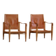 Pair of Safari chairs by Kaare Klint in ash and leather, Rud. Rasmussen, 1960.