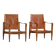 Pair of Safari chairs by Kaare Klint in ash and leather, Rud. Rasmussen, 1960.