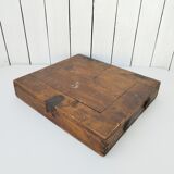 Large wooden box varnished vintage storage