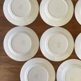 Set of 8 semi-porcelain Céranord France dinner plates, Versailles model