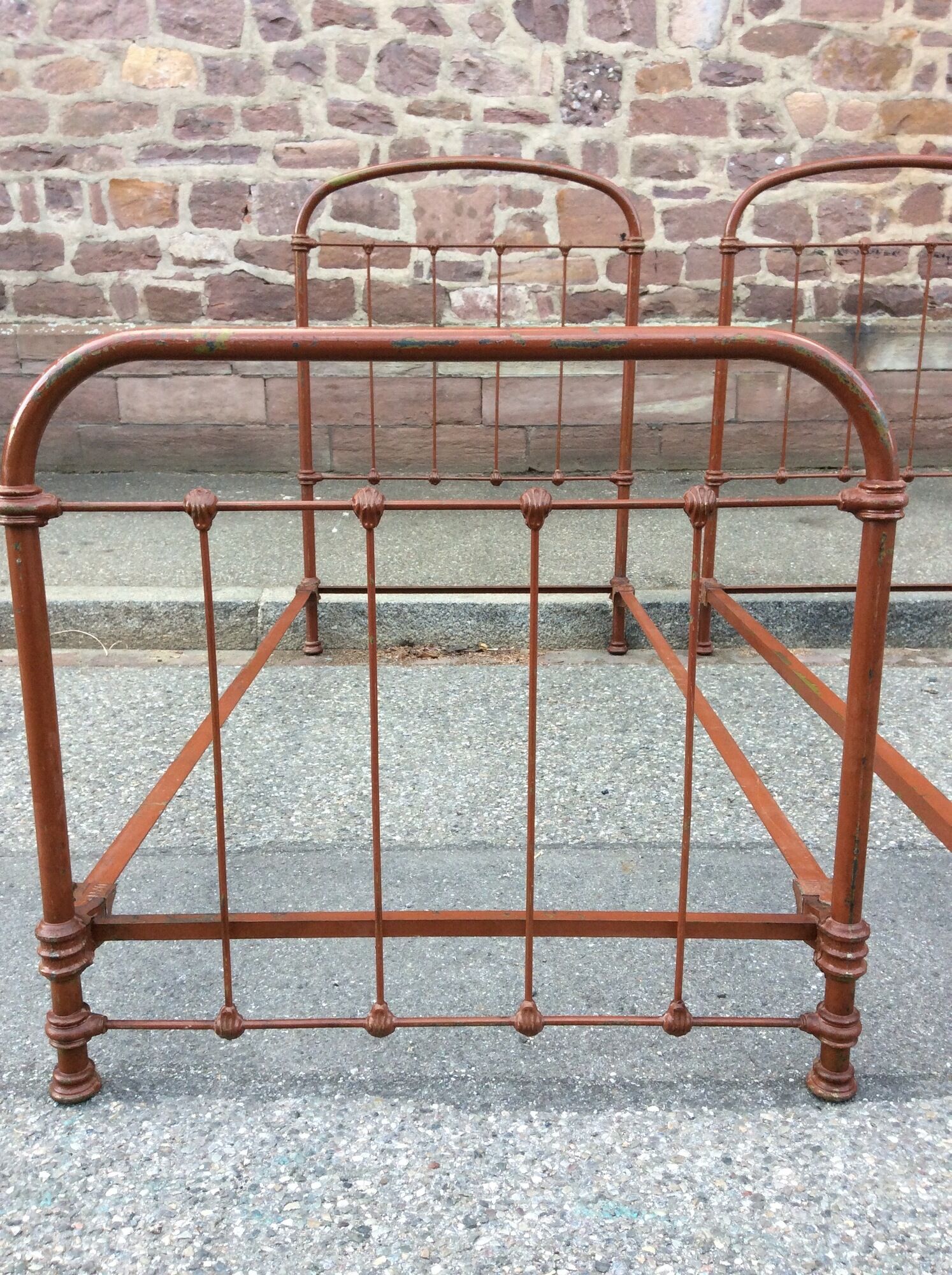 Pair of vintage in wrought iron bed heads 1920