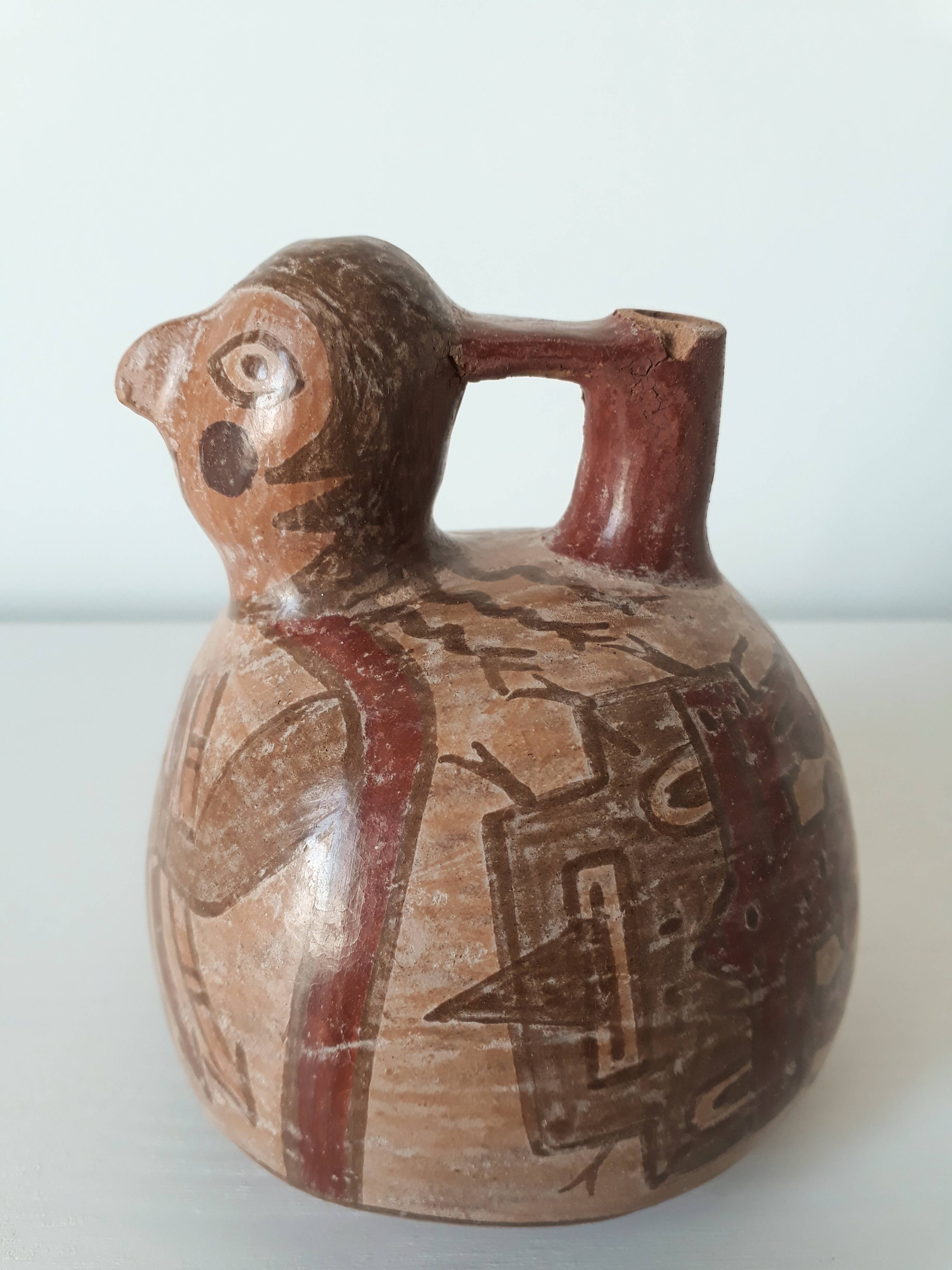 Peruvian stirrup vase with terracotta spout