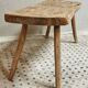 Banc de table d'abattage de table d'appoint antique en bois de hêtre et de châtaignier