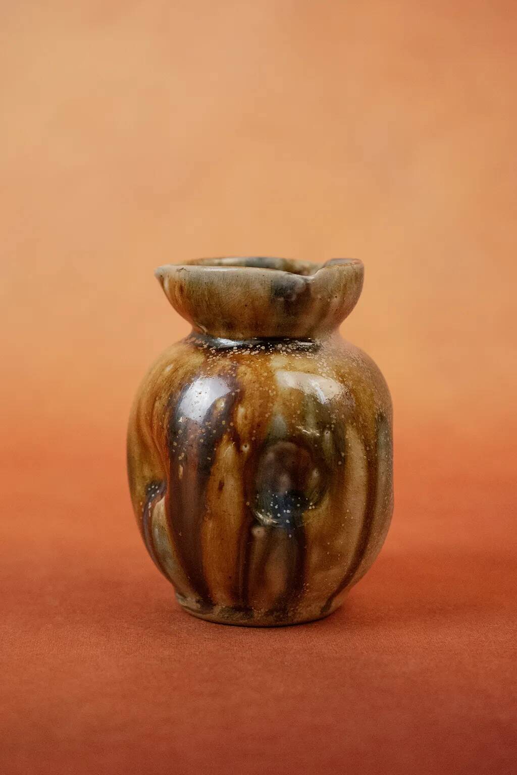 Small Art Nouveau vase in flamed glazed stoneware by Charles Greber