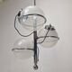 Italian Chrome Lamp with Three Opaline Glass Globes – 1970s