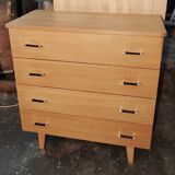 Vintage chest of drawers with compass feet