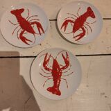 Set of 3 lobster plates