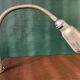 Old workshop lamp, silver metal, flexible, 1950
