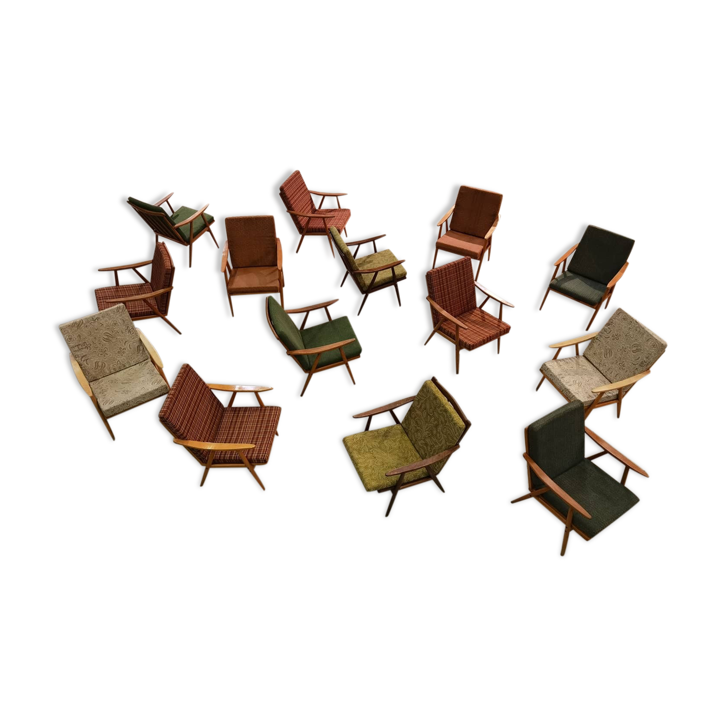 Lot de 14 fauteuils Thonet Boomerang