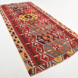 Multicolor Kilim Rug, 169x370Cm Vintage Kilim Rug, Living Room Rug,
