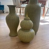Set of soft green asiatide vases