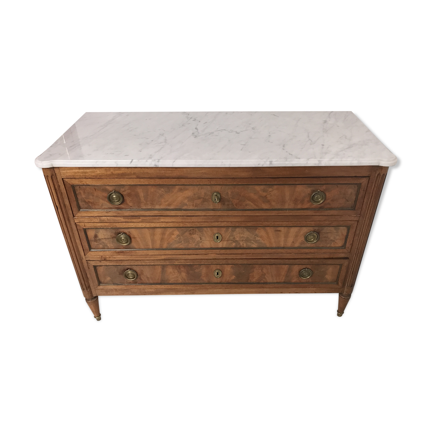 Commode en acajou plateau marbre blanc