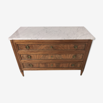 Chest of drawers mahogany tray white marble