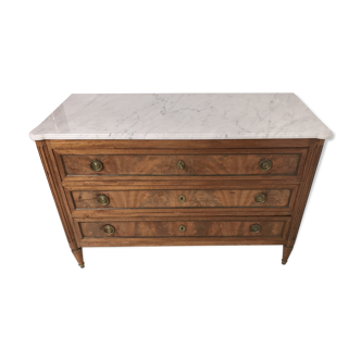Chest of drawers mahogany tray white marble
