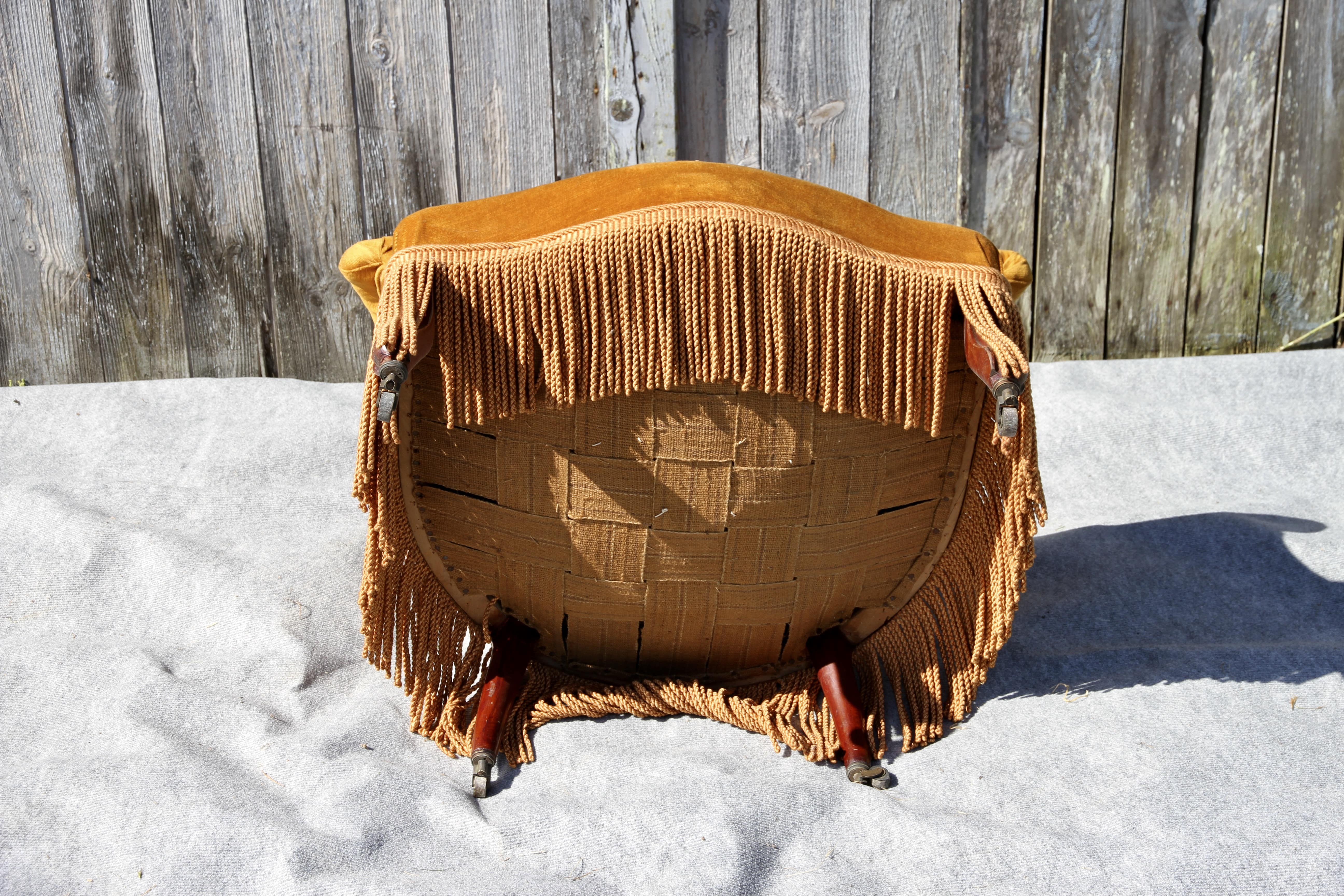 Velvet armchair, 20th century