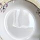 Vintage shallow dish L'Amandinoise model Paola white cream flowers
