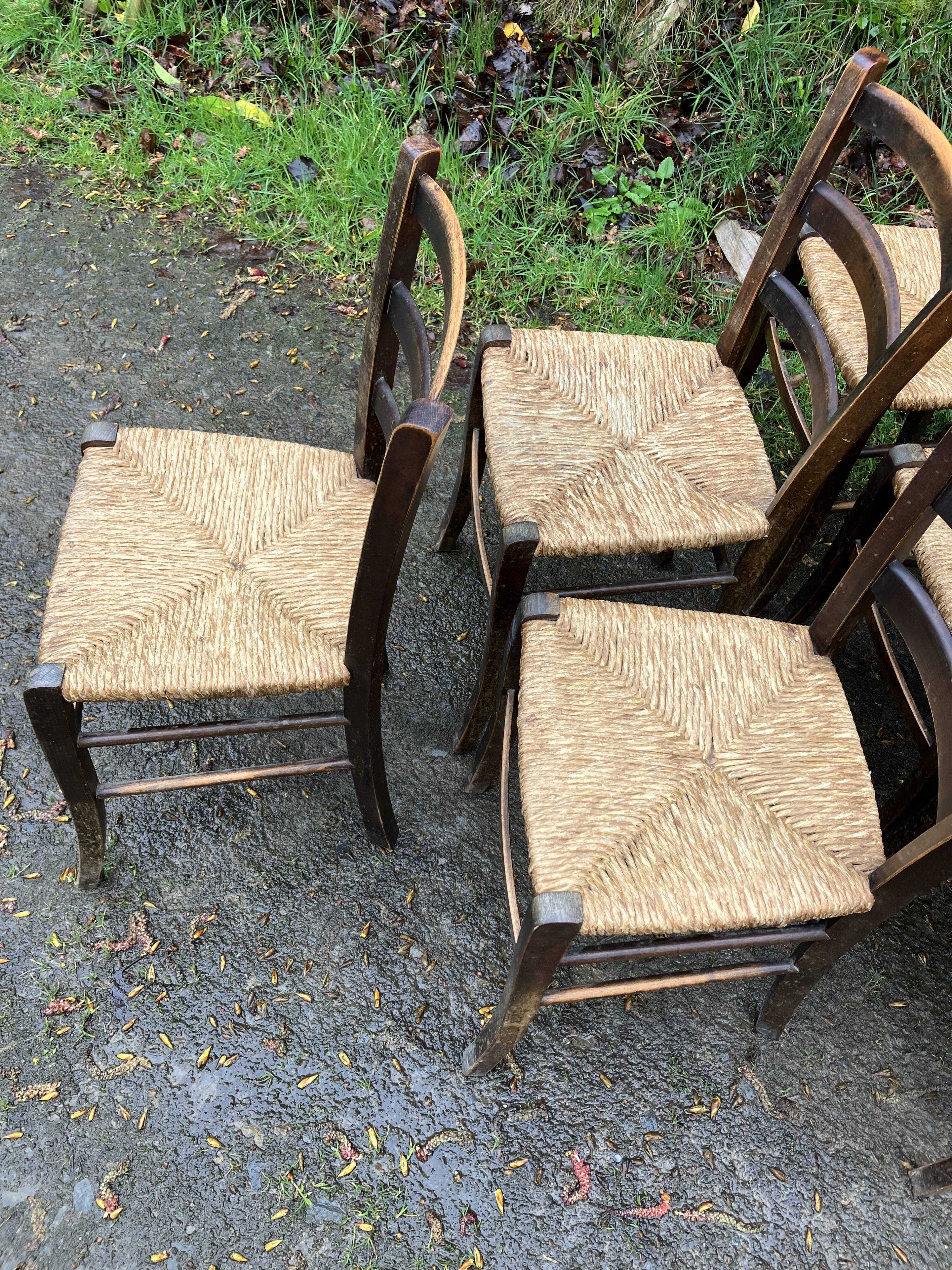 6 straw bistro chairs