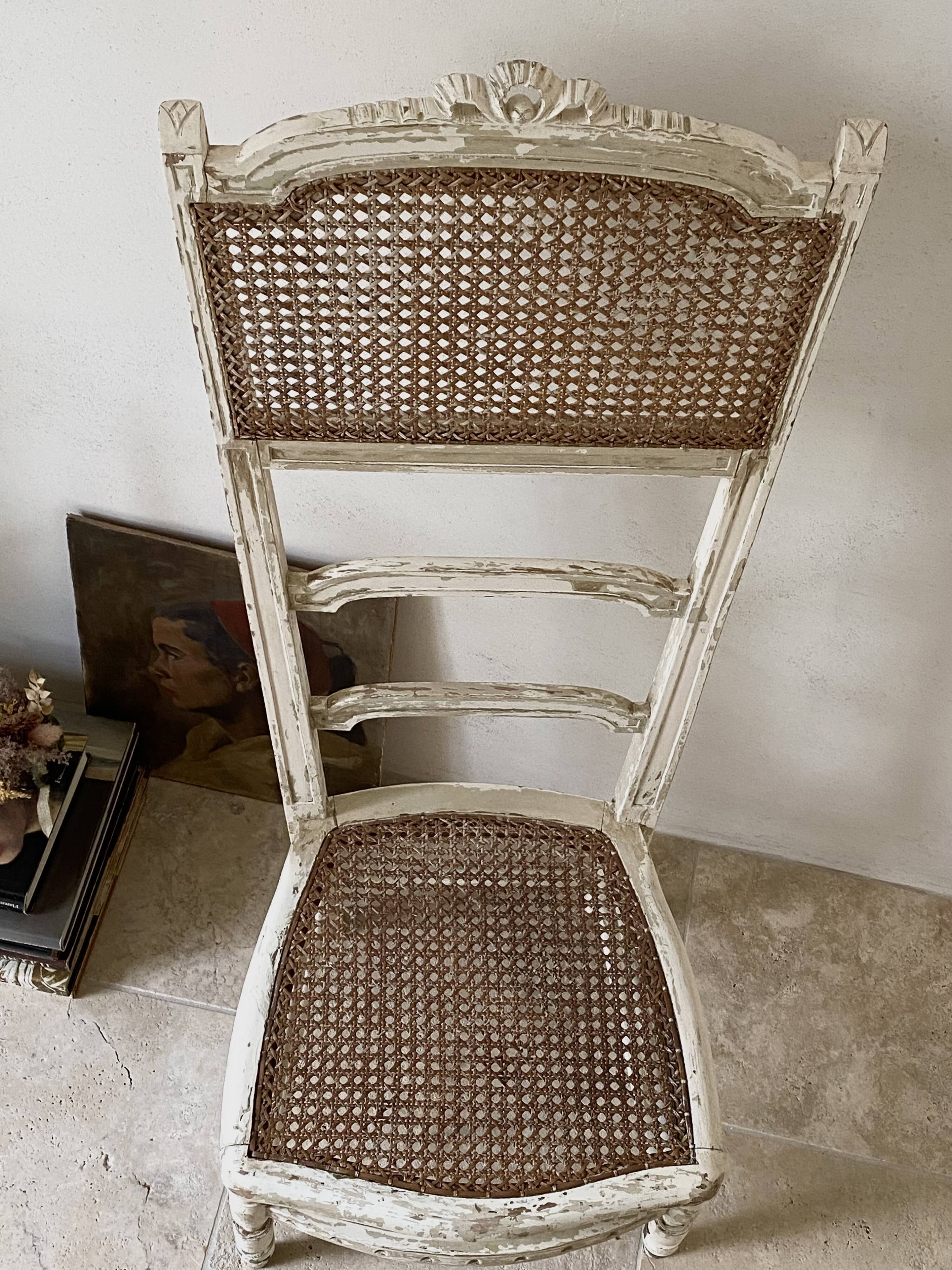 Chaise de nourrice XIXe Napoléon III cannée et patinée