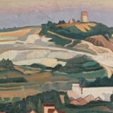Huile sur toile signée, paysage