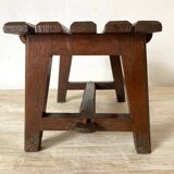 Low stool with wooden slats