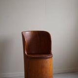 Hand-carved primitive chair made from pine logs, modern Swedish, Wabi Sabi, 1960s.