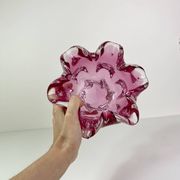 Large empty pocket or vintage pink Murano glass vase