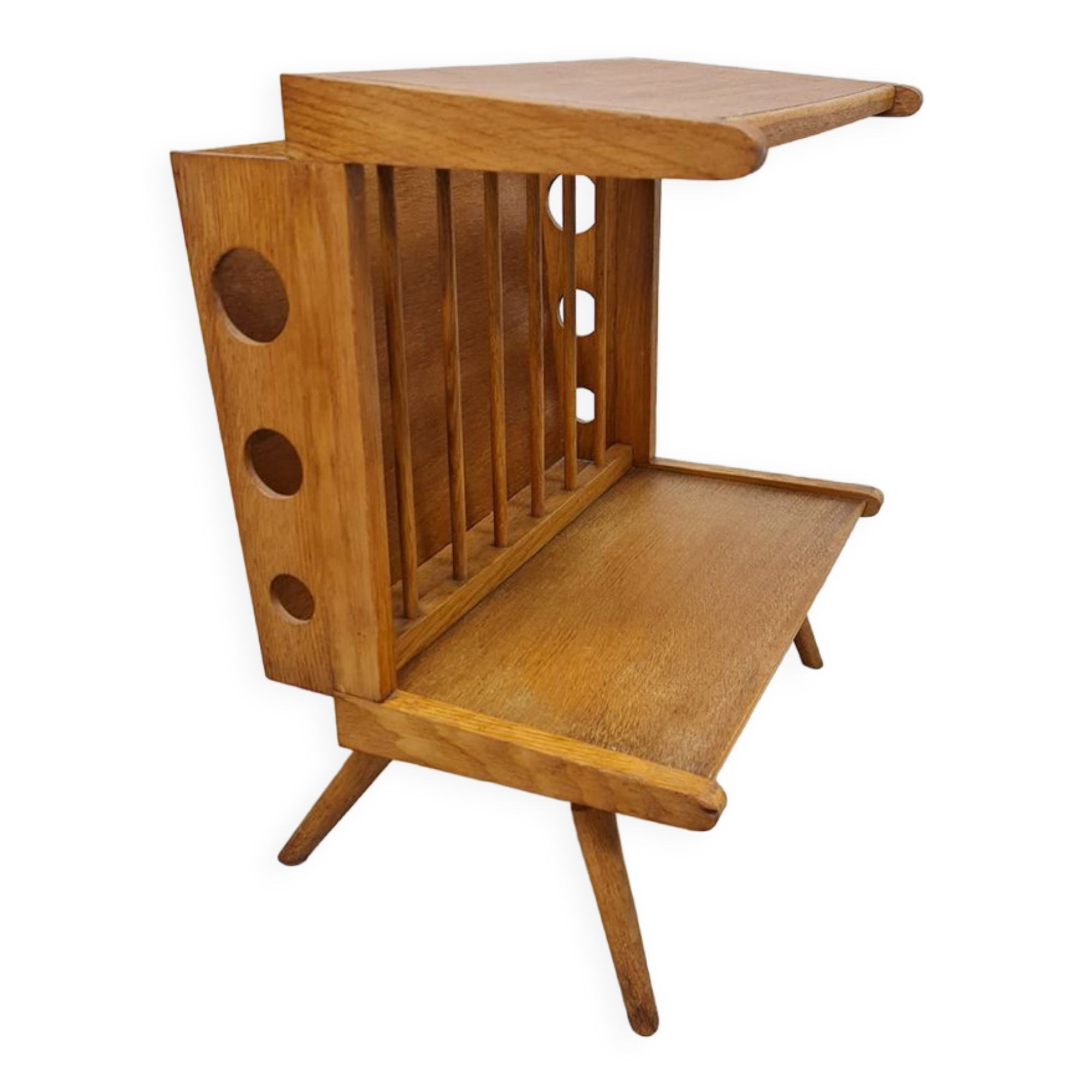 Vintage Dutch design side table magazine rack