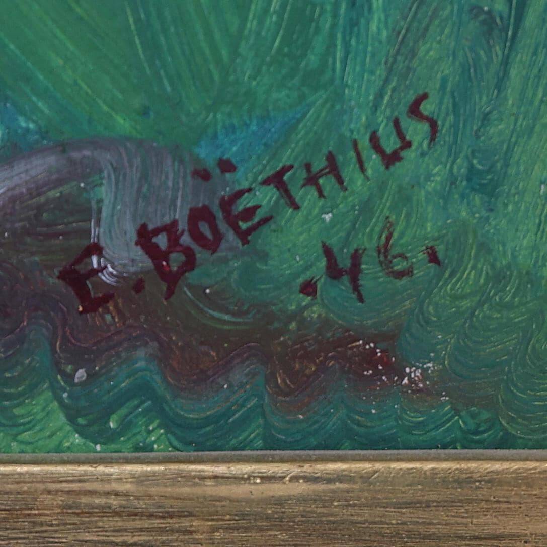 Swedish Oil on Panel – “Landscape” by Erik Boëthius (1897–1970)