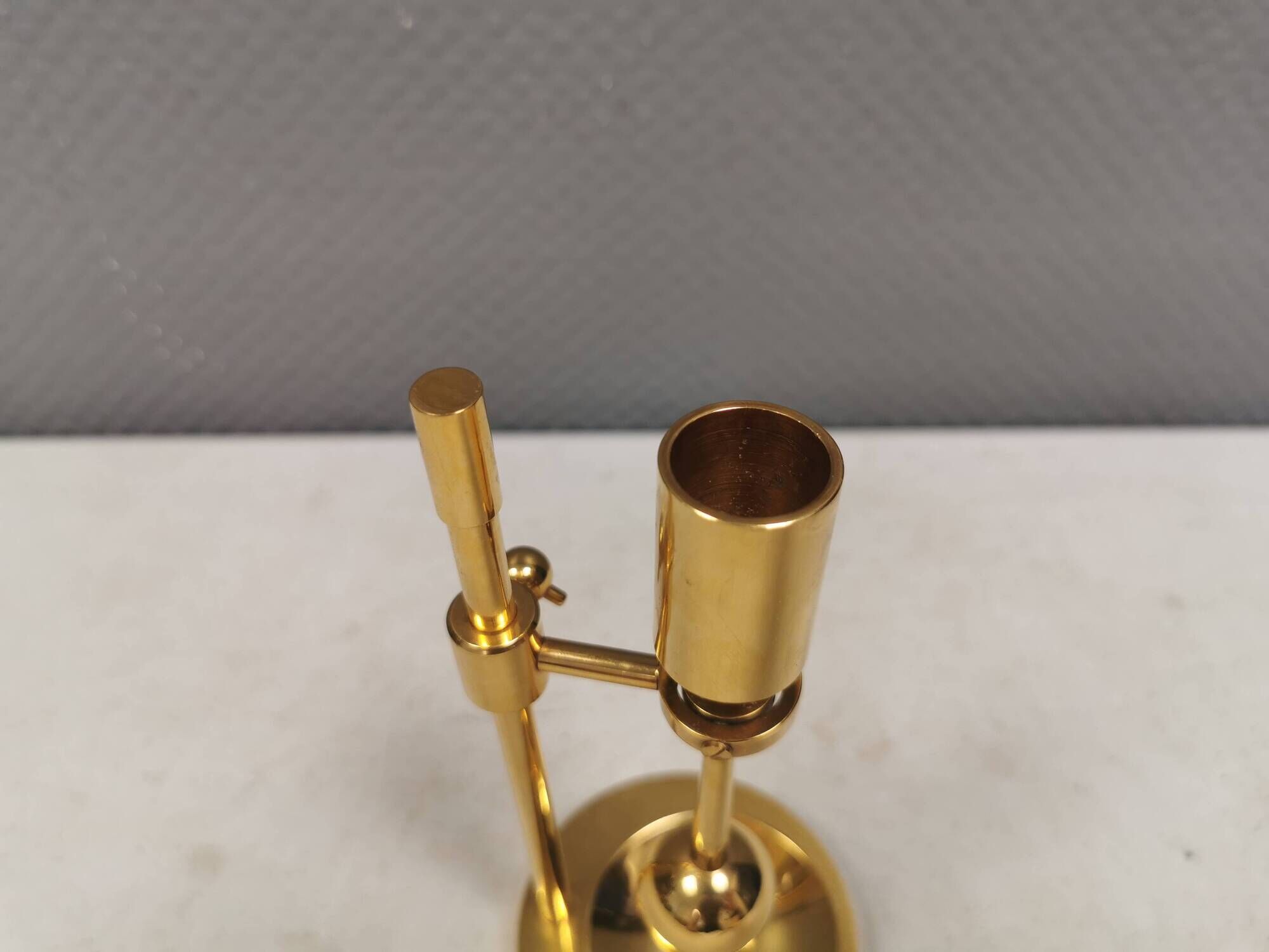 Bougeoir en laiton ajustable danois par Poul Kralund des années 1950-60.
