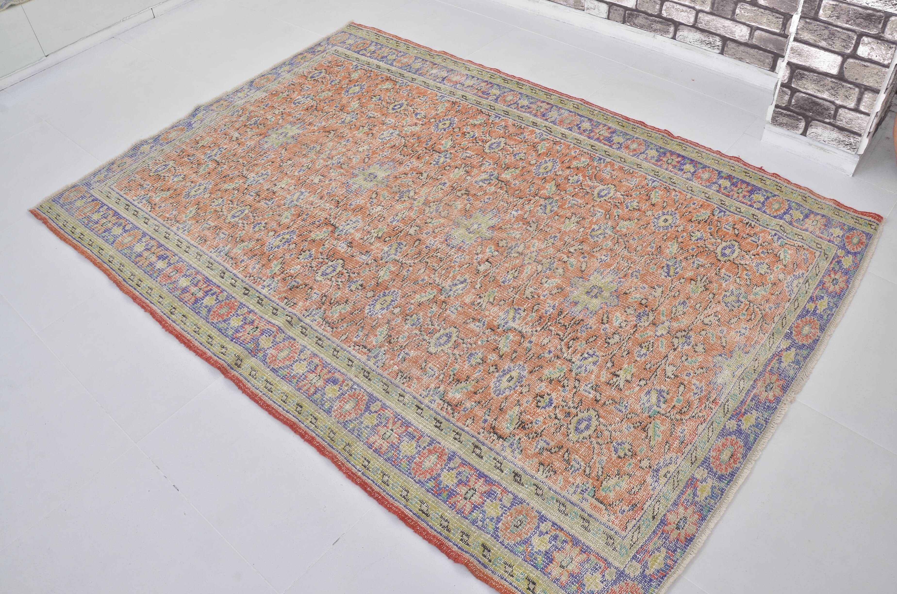 Apricou Colour Oushak  Floor Vintage Rug sku 2217