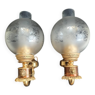 Pair of bronze wall sconces in Empire/Napoleon III style.