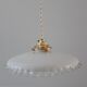 Pair of suspensions in pleated opaline and rounded border 30-40s