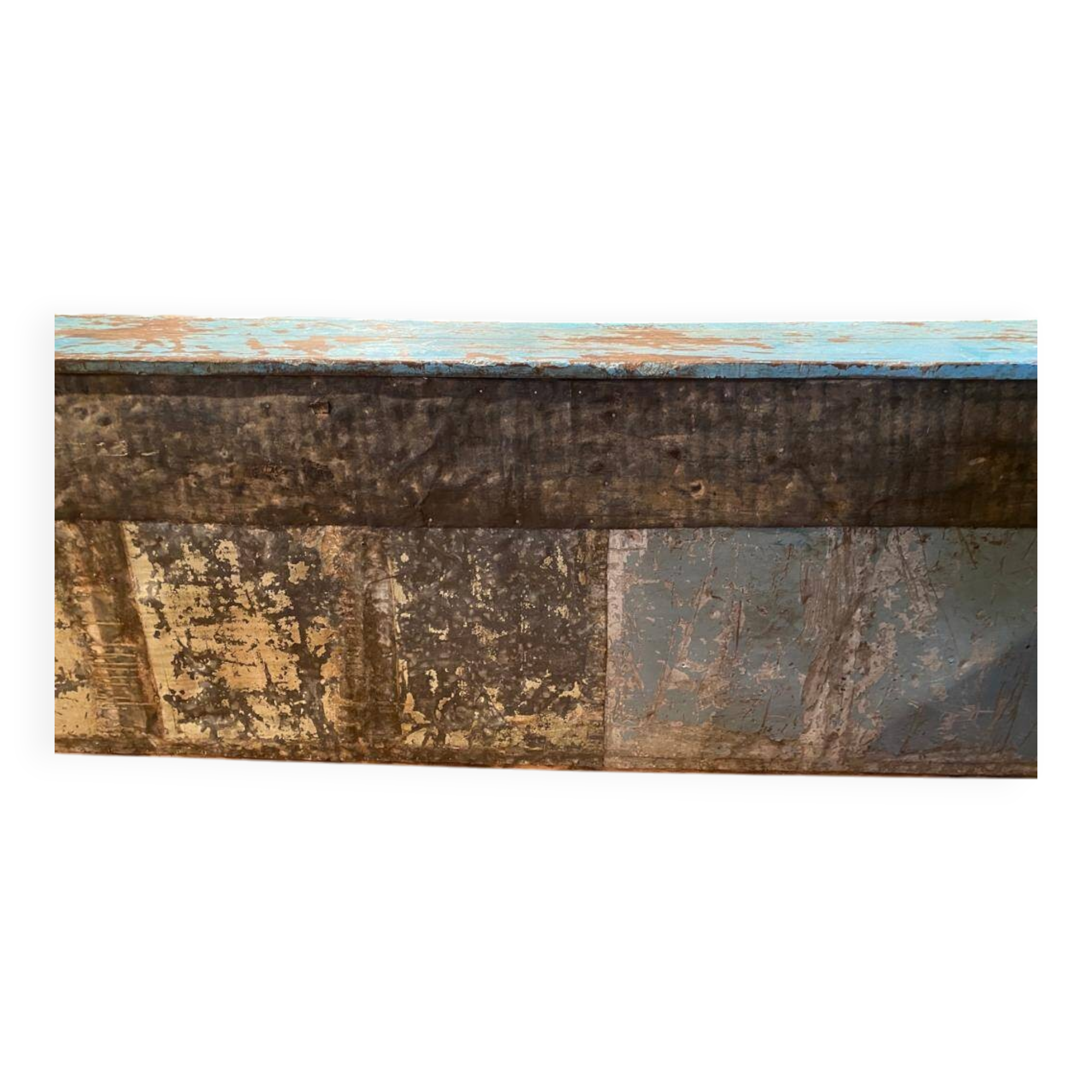 Indian craft furniture in blue lacquered teak