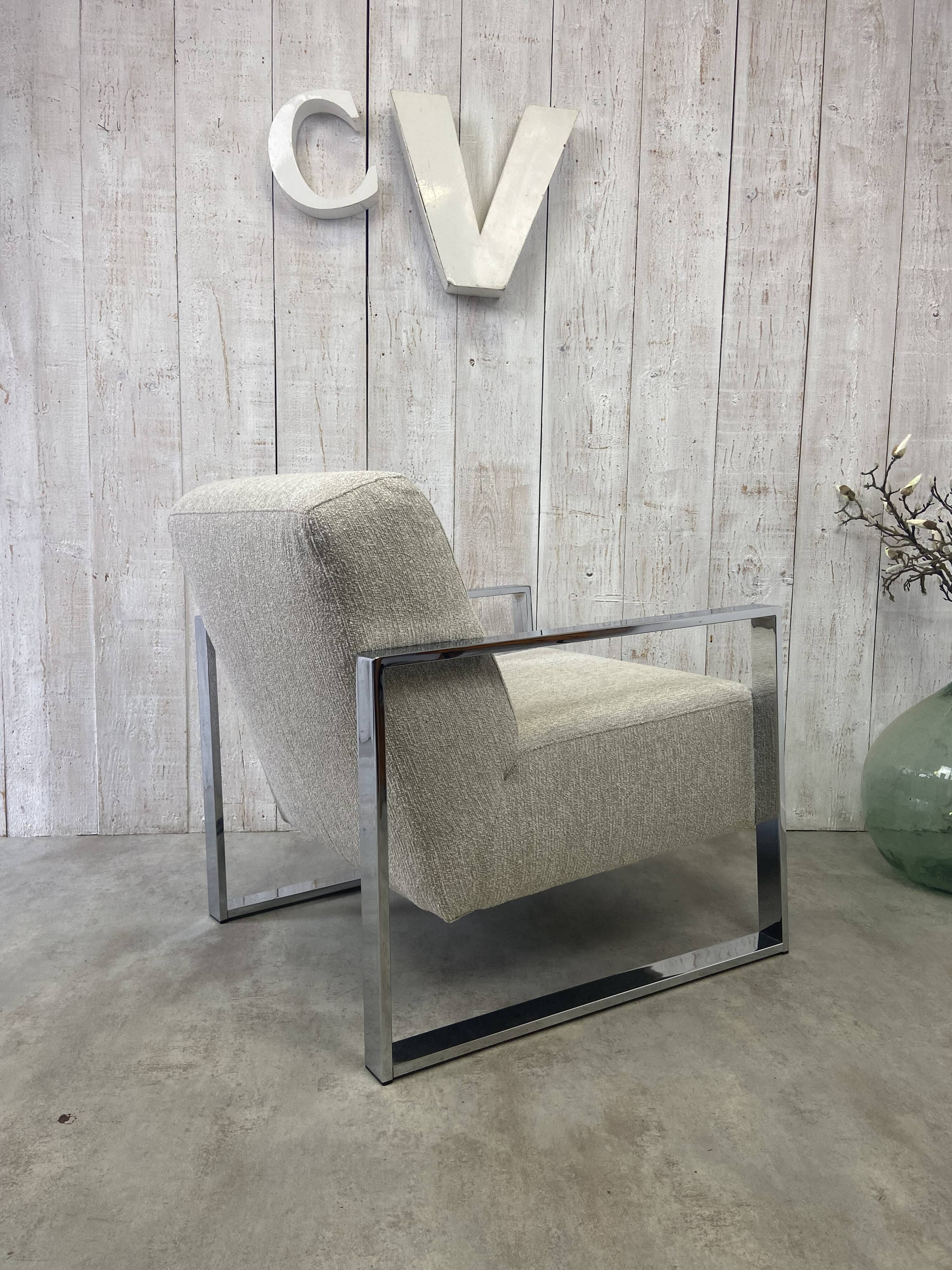 Fauteuil design inox chromé