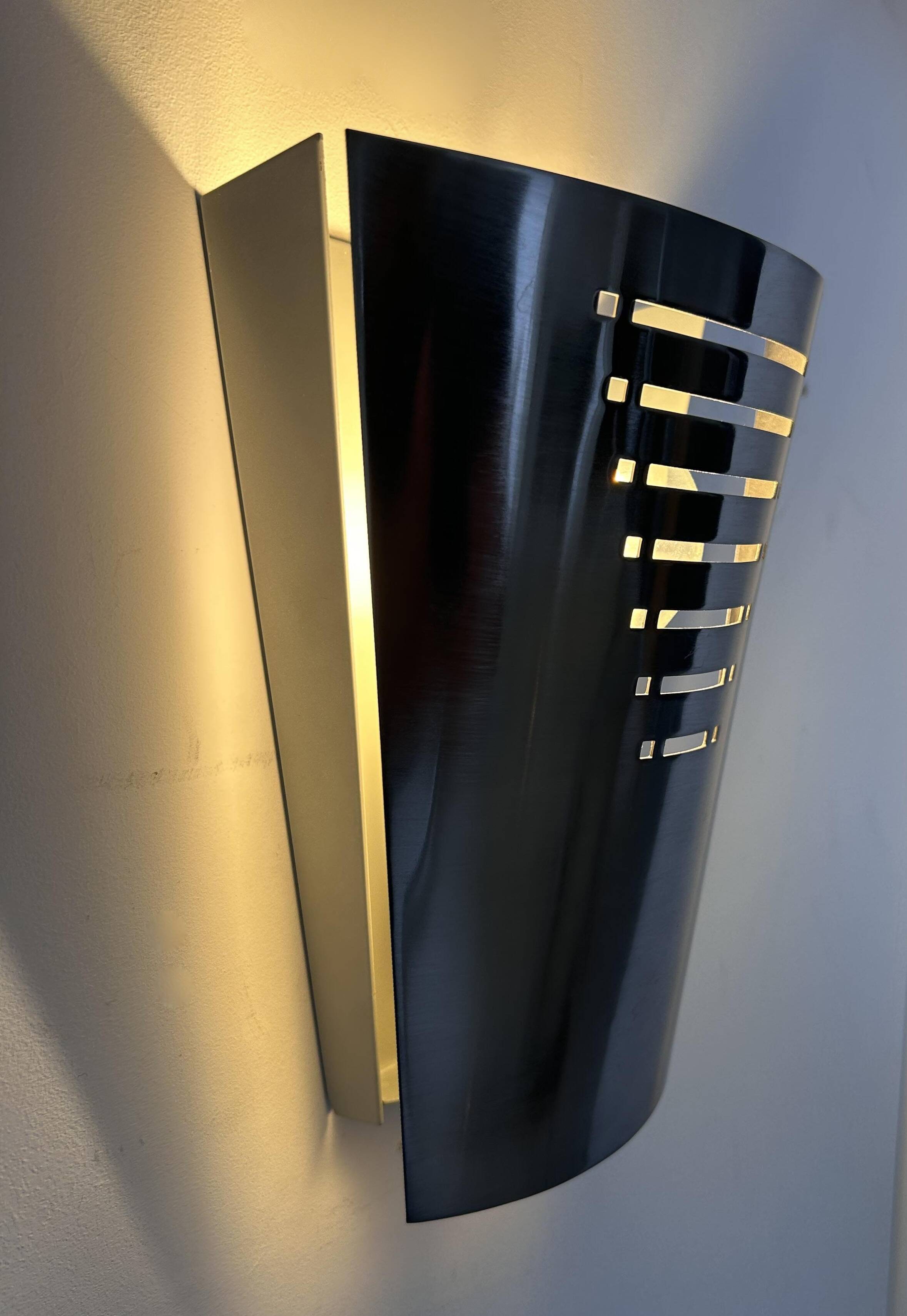 Vintage brushed metal wall lamp, Germany 1980s