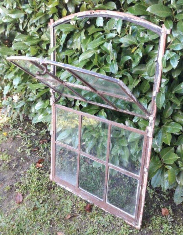 W84xH137.5 industrial curved metal glass frame window