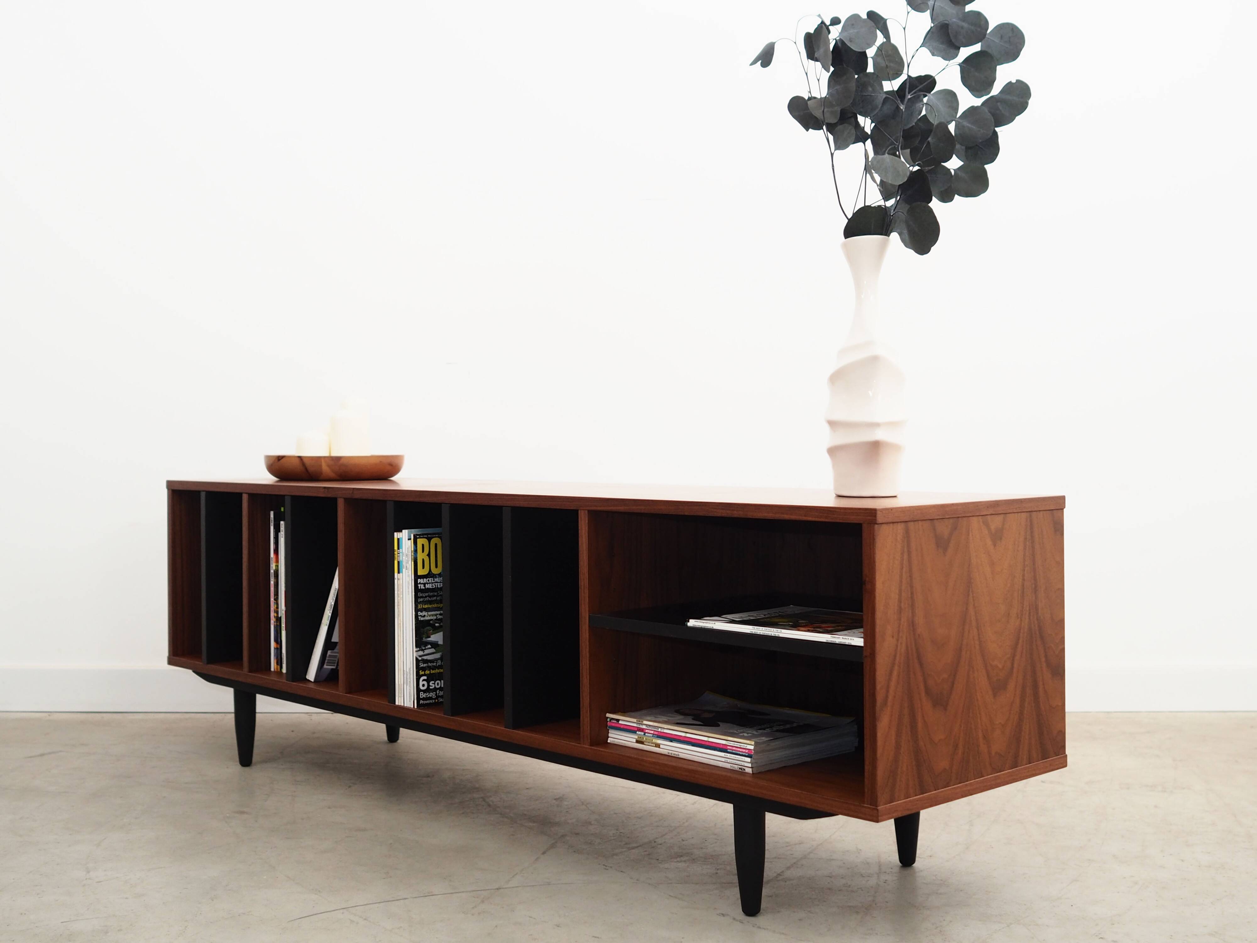 Walnut bookcase, Scandinavian design