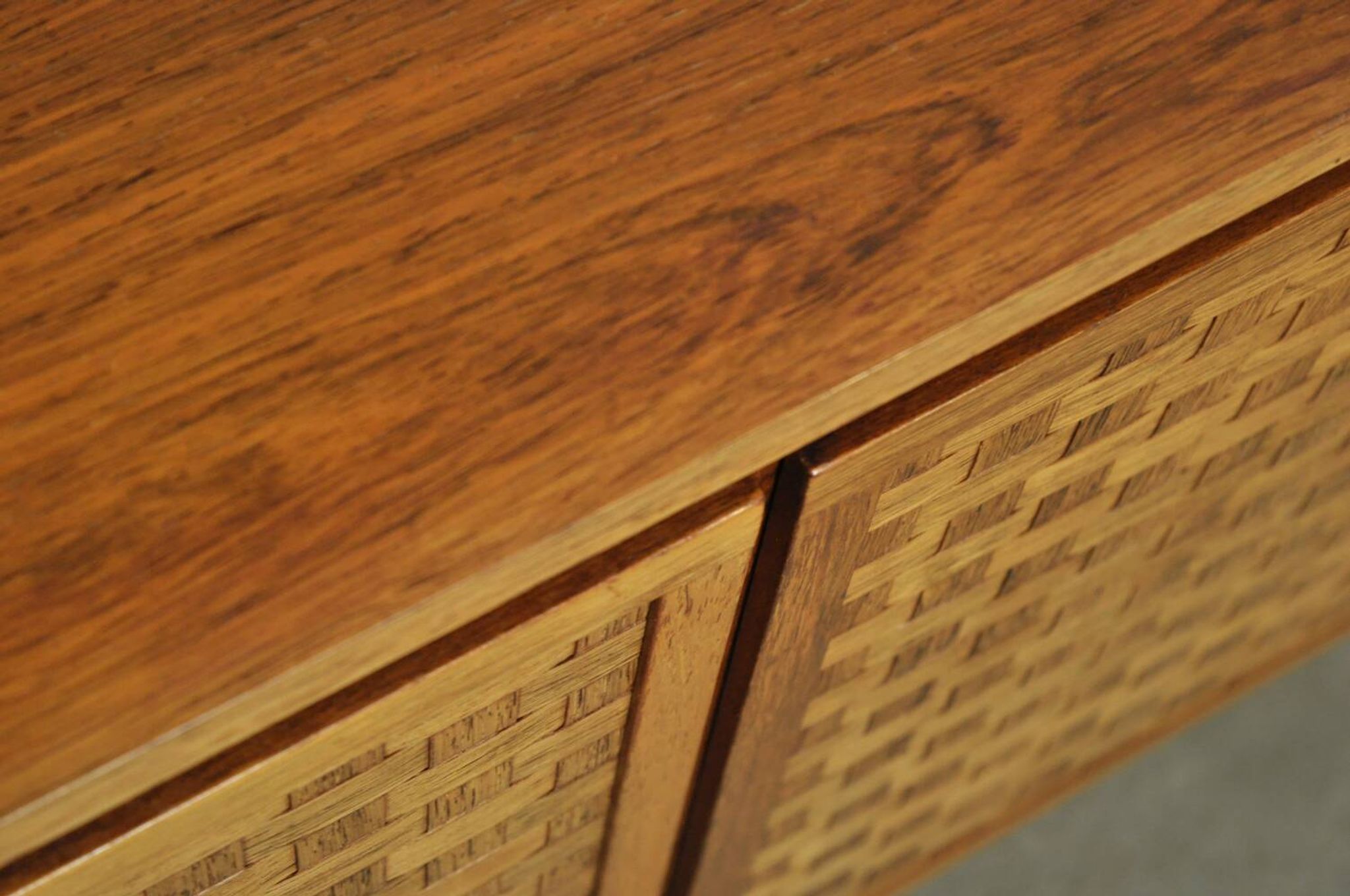 Buffet rio allemand vintage en palissandre, finition tissée, leo bub, 19
