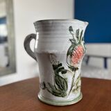 Large vintage ceramic vase by Thiry Albert | Floral decoration in r