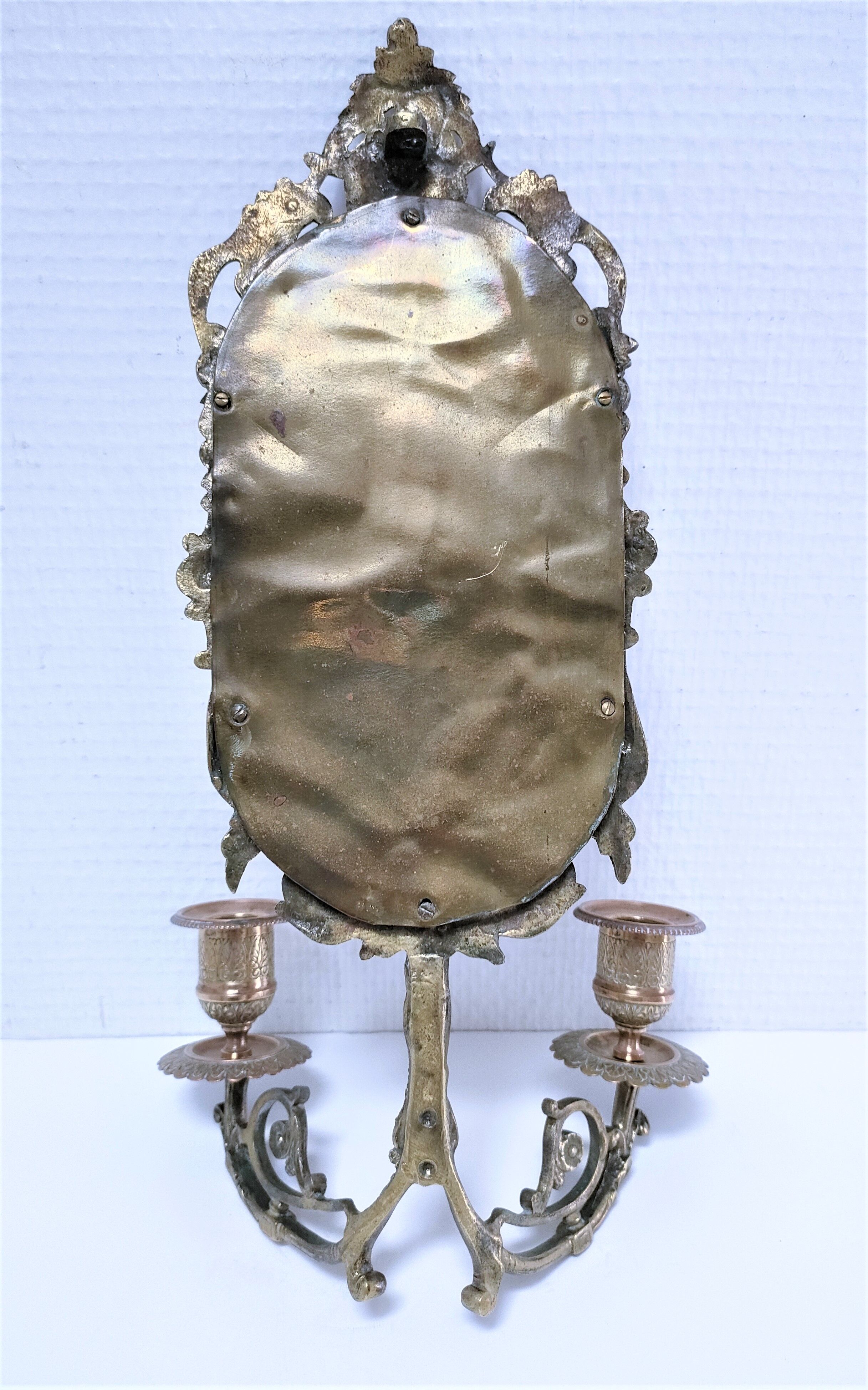 Patinated bronze chandelier mirror early twentieth century