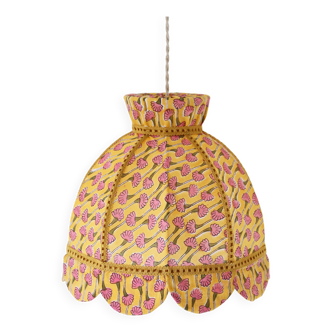Printed textile suspension, dome shape with small crown