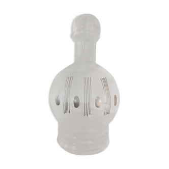 Engraved glass carafe