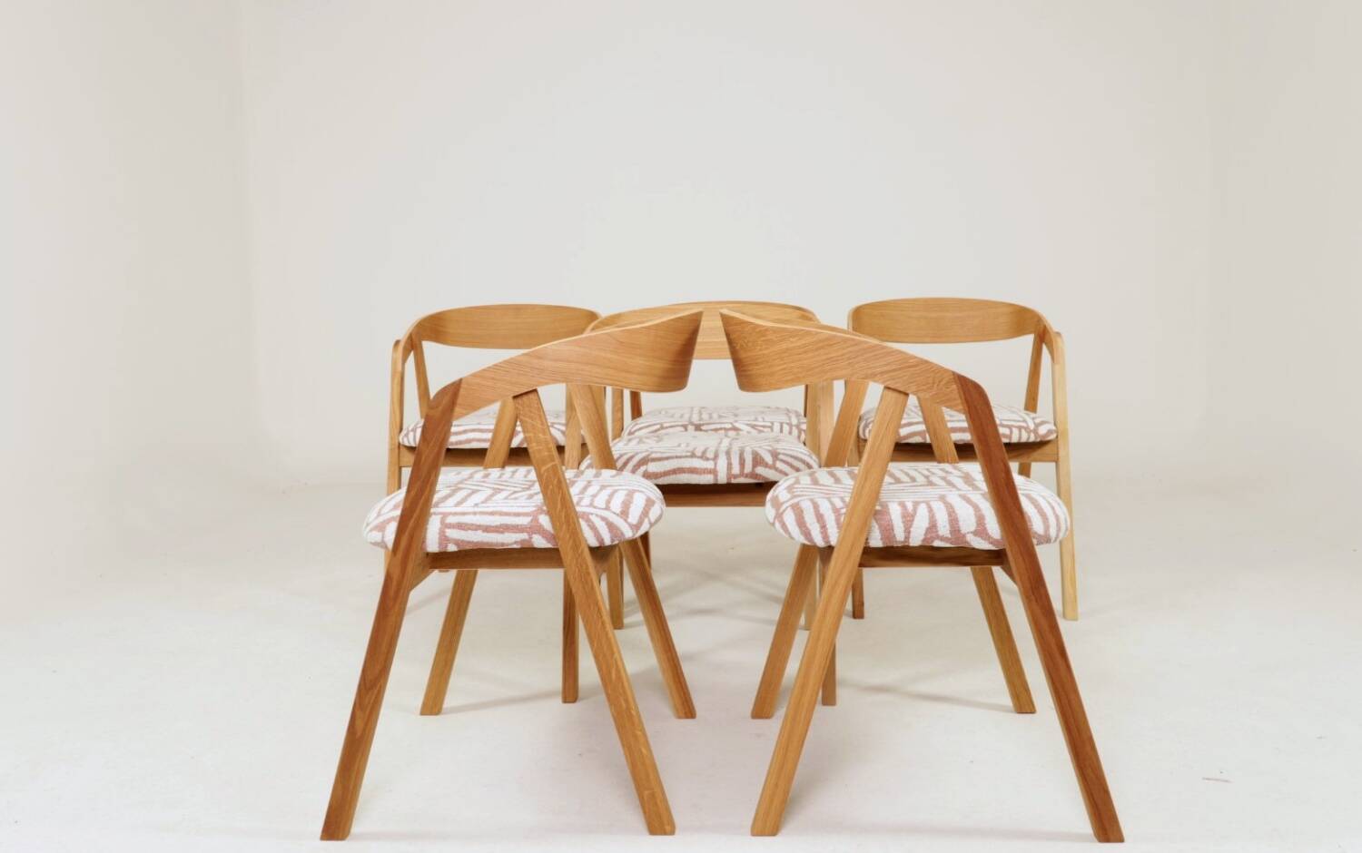 Scandinavian design solid oak dining chairs
