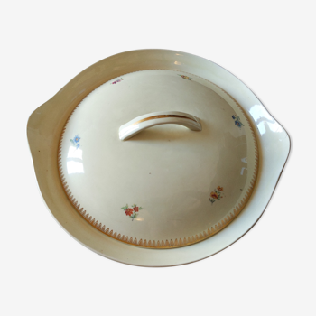 Soup flat old porcelain iron earth golden flowers saint lover