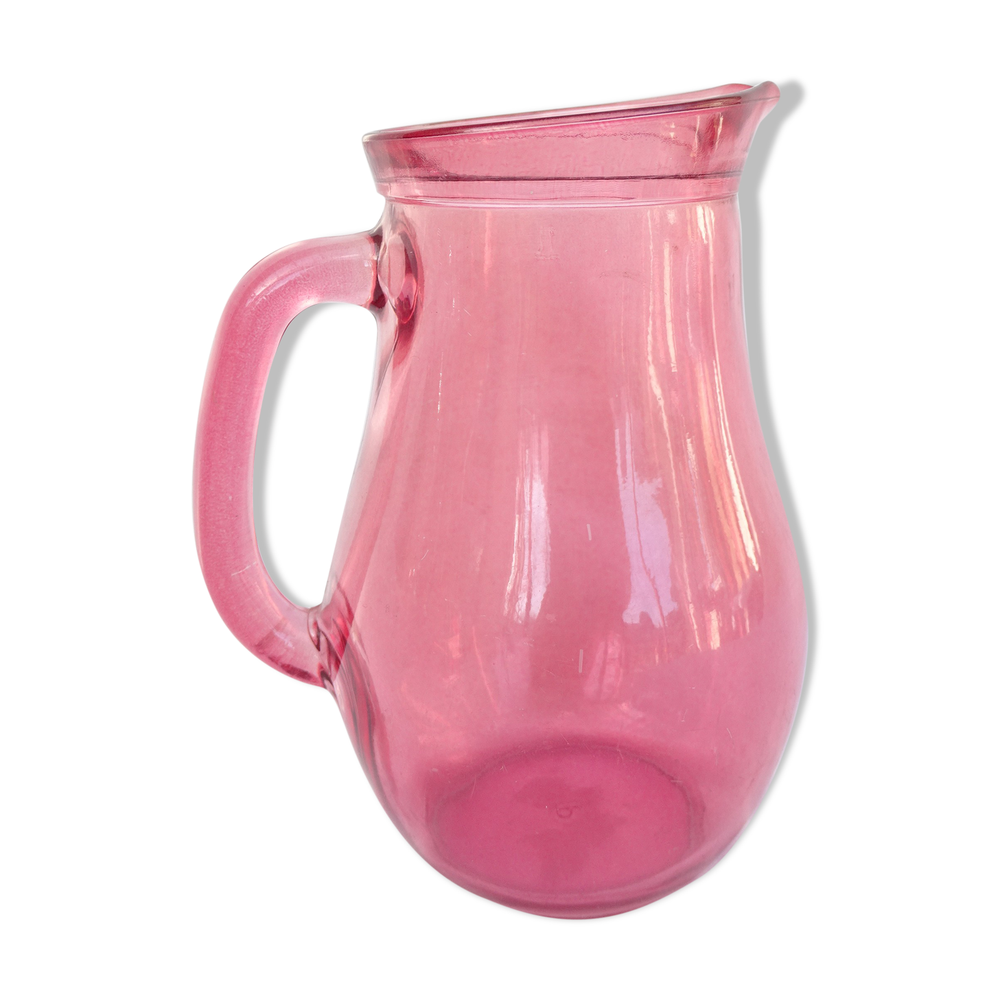 Vintage pitcher in pink glass 1l