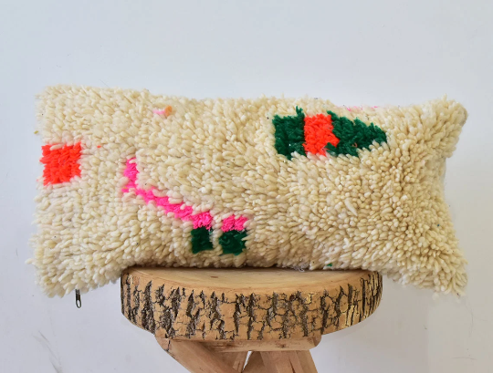 Colorful Moroccan carpet pillow 53x26cm