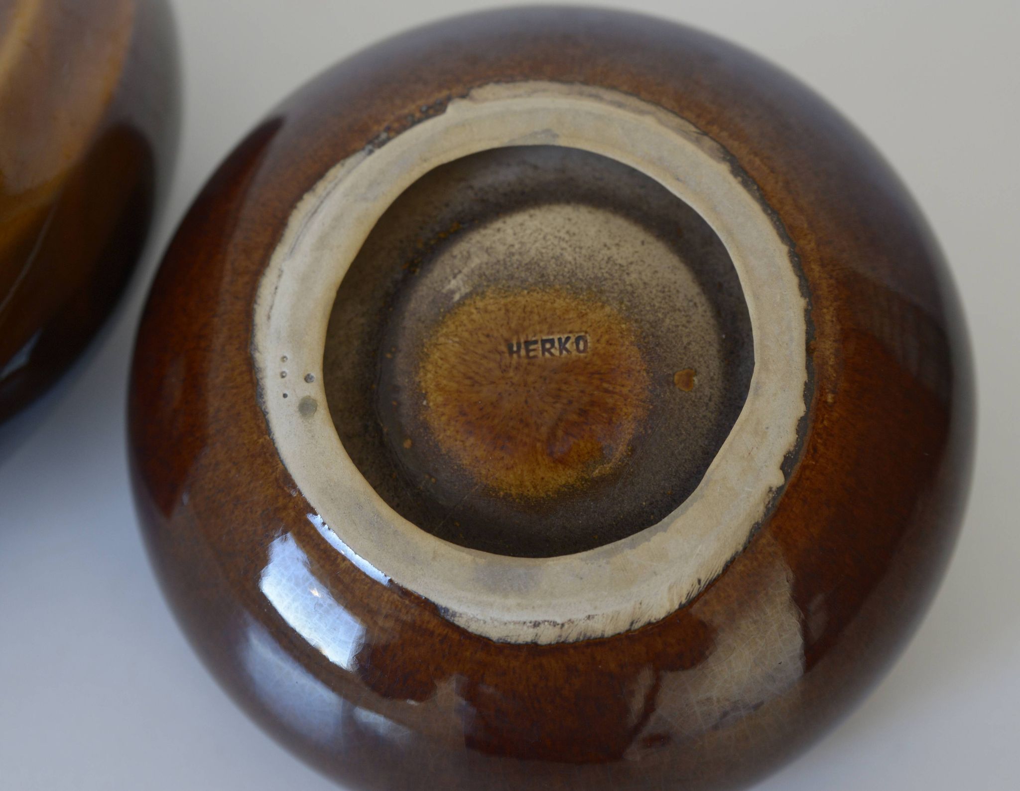 Mid Century Modern Ceramic Set: Handmade Vase & Ashtray, Yugoslavia