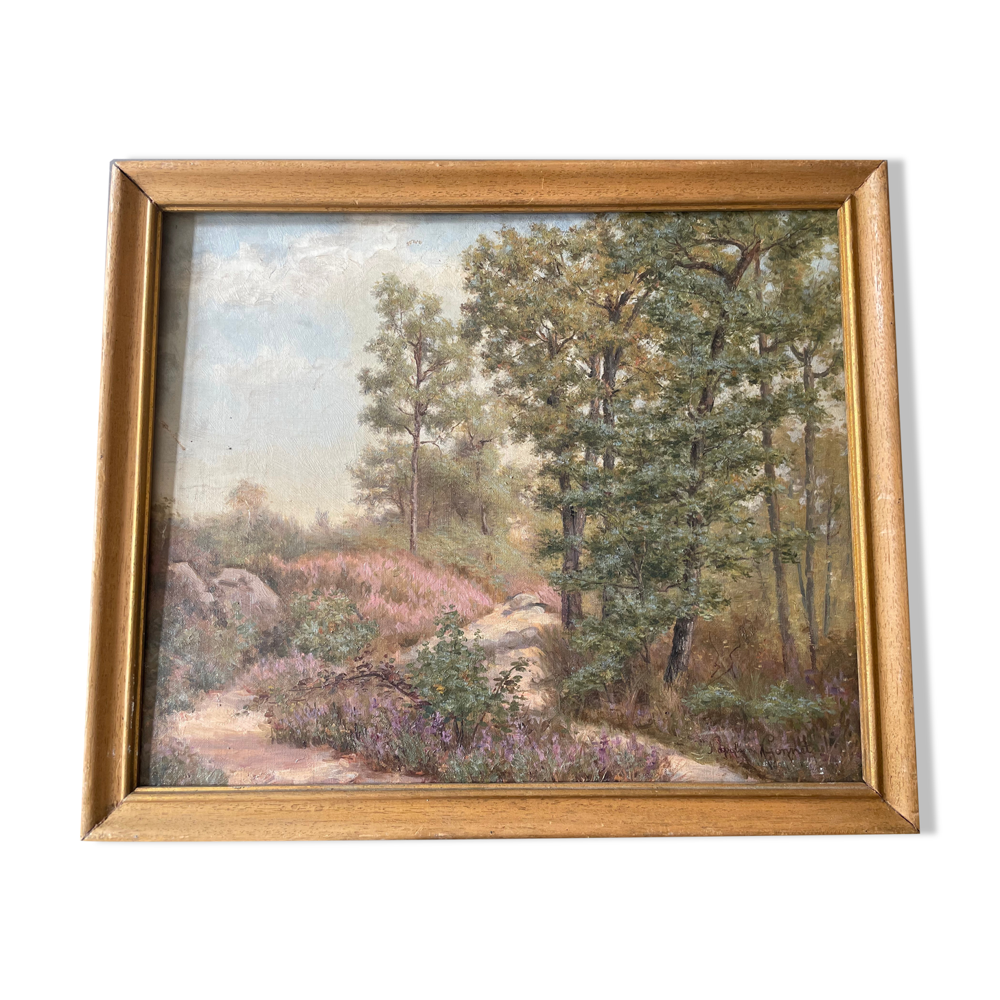 Painting painting old school of Barbizon nineteenth